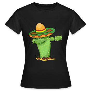 Mexico Cactus Sombrero Mexican Gift - Women's T-Shirt - black - Front - AI Model Female 172 dark (172cm)