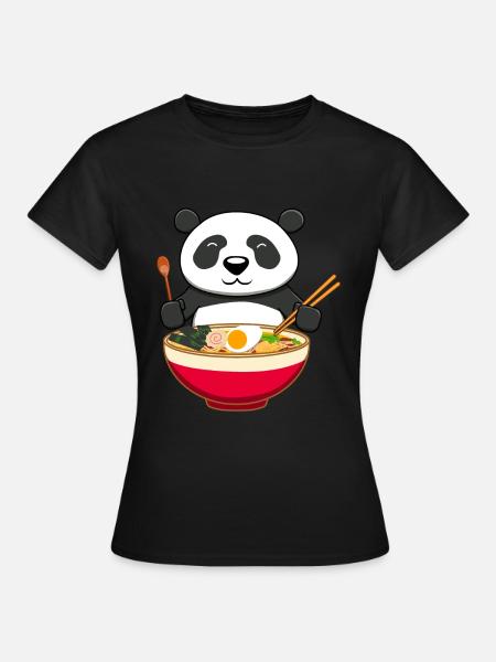 Panda Bär Ramen Kawaii Nudeln Japan Geschenk - Frauen T-Shirt - Schwarz