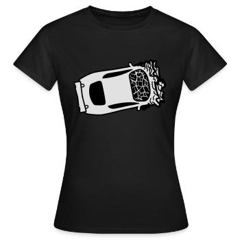 unfall crash totalschaden zerquetscht dellen kaput - Frauen T-Shirt - Schwarz - Vorne - AI Model Female 172 dark (172cm)