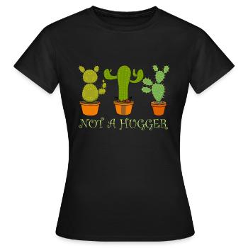 Kaktus Umarmen Kuscheln Liebe Kakteen Geschenk - Frauen T-Shirt - Schwarz - Vorne - AI Model Female 172 dark (172cm)