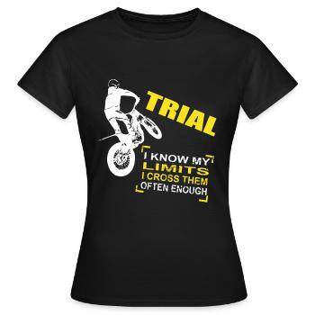 Trial - Trialsport - Moto Trial - Motorcycle Trial - Women's T-Shirt - black - Front - AI Model Female 172 dark (172cm)