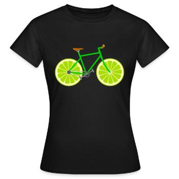 Vélo fruits fruits citron - T-shirt Femme - noir - Devant - AI Model Female 172 dark (172cm)