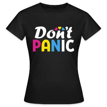 Don’t Panic Pan LGBTQ Pride Month Gay - T-shirt Femme - noir - Devant - AI Model Female 172 dark (172cm)
