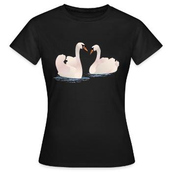 Cygnes - T-shirt Femme - noir - Devant - AI Model Female 172 dark (172cm)
