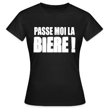 Passe moi la Bière ! - T-shirt Femme - noir - Devant - AI Model Female 172 dark (172cm)