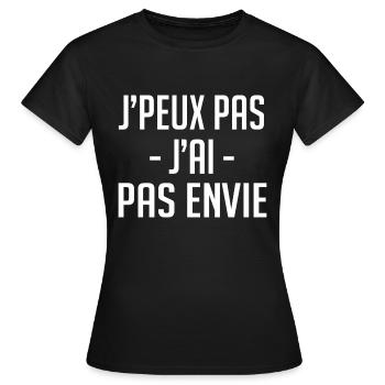 j'peux pas j'ai pas envie - T-shirt Femme - noir - Devant - AI Model Female 172 dark (172cm)