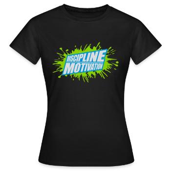 Citation de discipline sur la motivation - T-shirt Femme - noir - Devant - AI Model Female 172 dark (172cm)