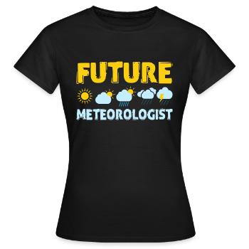 Météorologiste du futur Météorologie météorologique - T-shirt Femme - noir - Devant - AI Model Female 172 dark (172cm)