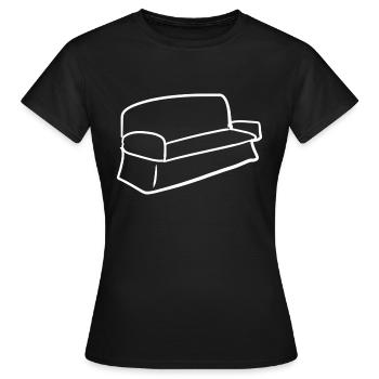 Canapé Symbol Salon Meubles - T-shirt Femme - noir - Devant - AI Model Female 172 dark (172cm)