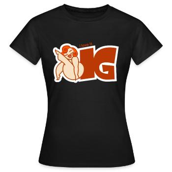i love it big - Women's T-Shirt - black - Front - AI Model Female 172 dark (172cm)