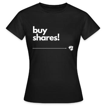 Acheter des actions - T-shirt Femme - noir - Devant - AI Model Female 172 dark (172cm)
