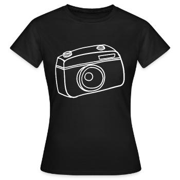Kamera Hand gezeichnet - Frauen T-Shirt - Schwarz - Vorne - AI Model Female 172 dark (172cm)