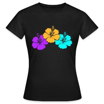 hibiskus - Frauen T-Shirt - Schwarz - Vorne - AI Model Female 172 dark (172cm)