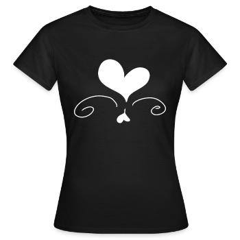 Coeur Amour Symbole Forme - T-shirt Femme - noir - Devant - AI Model Female 172 dark (172cm)