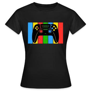 Vintage Retro Gaming Controller - Frauen T-Shirt - Schwarz - Vorne - AI Model Female 172 dark (172cm)