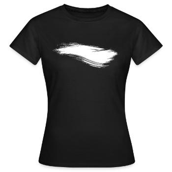 Ligne de coup de pinceau Blanc - T-shirt Femme - noir - Devant - AI Model Female 172 dark (172cm)