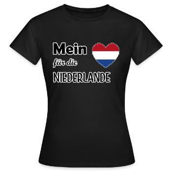 My heart for the Netherlands - Women's T-Shirt - black - Front - AI Model Female 172 dark (172cm)
