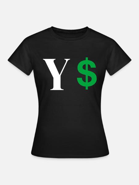 Buchstabe y Dollar - Frauen T-Shirt - Schwarz