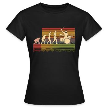 Batteur Evolution Trommeln - Frauen T-Shirt - Schwarz - Vorne - AI Model Female 172 dark (172cm)
