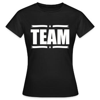 équipe - T-shirt Femme - noir - Devant - AI Model Female 172 dark (172cm)
