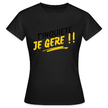 Keine Sorge, ich werde mich darum kümmern!! - Frauen T-Shirt - Schwarz - Vorne - AI Model Female 172 dark (172cm)