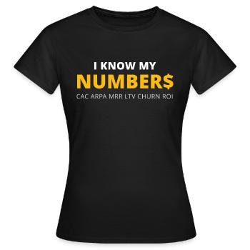 Je sais que mes chiffres - T-shirt Femme - noir - Devant - AI Model Female 172 dark (172cm)