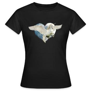 Licorne Licorne volant - T-shirt Femme - noir - Devant - AI Model Female 172 dark (172cm)