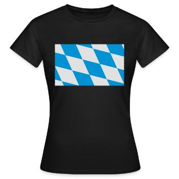 Bayern Flagge Blau Weiß - Frauen T-Shirt - Schwarz - Vorne - AI Model Female 172 dark (172cm)