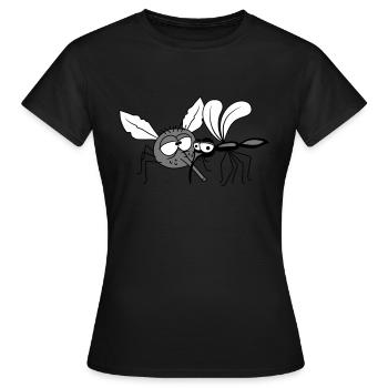 2 amis équipe couple petit schnake moustique sang tr - T-shirt Femme - noir - Devant - AI Model Female 172 dark (172cm)