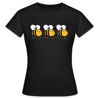 3 abeilles occupées - T-shirt Femme - noir - Devant - AI Model Female 172 dark (172cm)