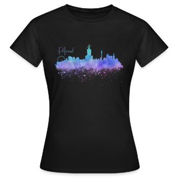 Pologne - T-shirt Femme - noir - Devant - AI Model Female 172 dark (172cm)