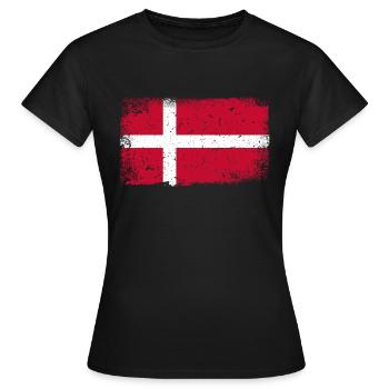 Dänemark Flagge - Frauen T-Shirt - Schwarz - Vorne - AI Model Female 172 dark (172cm)