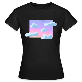 Ciel nuageux pastel - T-shirt Femme - noir - Devant - AI Model Female 172 dark (172cm)