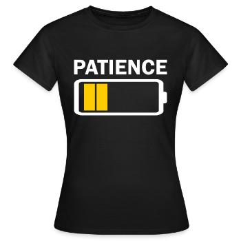 Patience Batterie Faible - T-shirt Femme - noir - Devant - AI Model Female 172 dark (172cm)