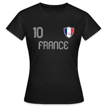 Frankreich Fußball Mannschaft - Frauen T-Shirt - Schwarz - Vorne - AI Model Female 172 dark (172cm)