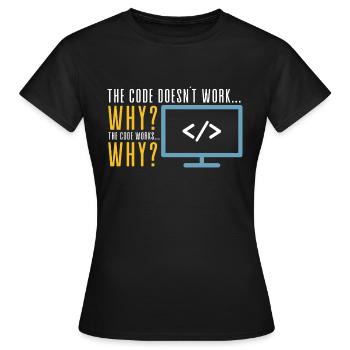 Codeur Programmeur Logiciel Codage Nerd - T-shirt Femme - noir - Devant - AI Model Female 172 dark (172cm)