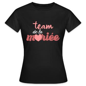team de la mariée evjf future mariée mariage fille - T-shirt Femme - noir - Devant - AI Model Female 172 dark (172cm)