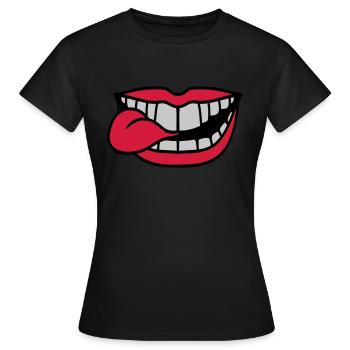 Étirez votre langue buccale - T-shirt Femme - noir - Devant - AI Model Female 172 dark (172cm)