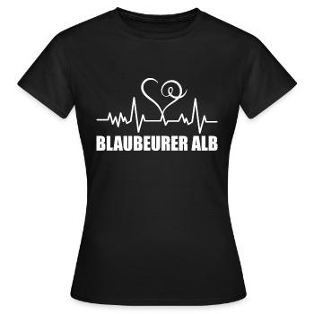 Heartbeat Blaubeurer Alb - Frauen T-Shirt - Schwarz - Vorne - AI Model Female 172 dark (172cm)