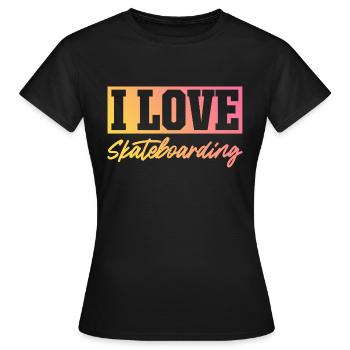 Ich Liebe Skateboard - Frauen T-Shirt - Schwarz - Vorne - AI Model Female 172 dark (172cm)