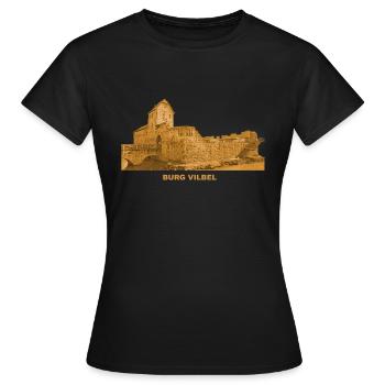 Bad Vilbel Burg Wasserburg Hessen Mineralquellen - Frauen T-Shirt - Schwarz - Vorne - AI Model Female 172 dark (172cm)