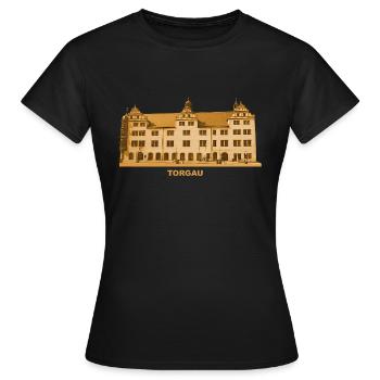Hôtel de ville de Torgau Elbe Saxe du Nord - T-shirt Femme - noir - Devant - AI Model Female 172 dark (172cm)