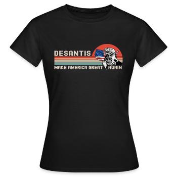 Ron DeSantis 2024 - Make America Florida, États-Unis - T-shirt Femme - noir - Devant - AI Model Female 172 dark (172cm)