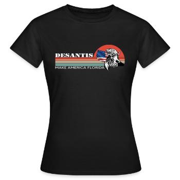 Ron DeSantis 2024 - Make America Florida, États-Unis - T-shirt Femme - noir - Devant - AI Model Female 172 dark (172cm)