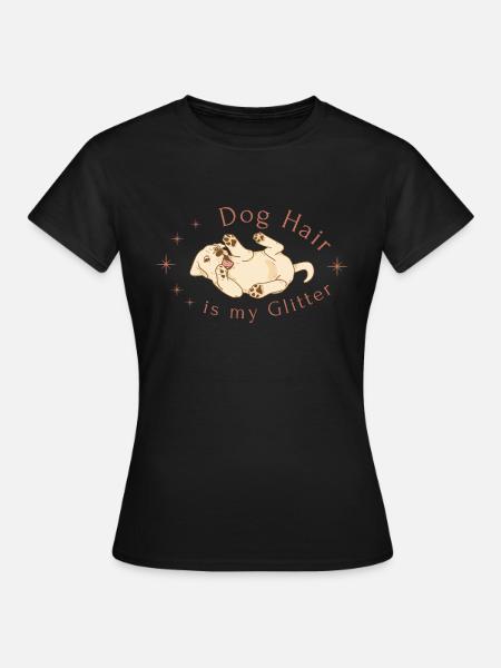 Hondenhaar is mijn Glitter - Vrouwen T-shirt - zwart