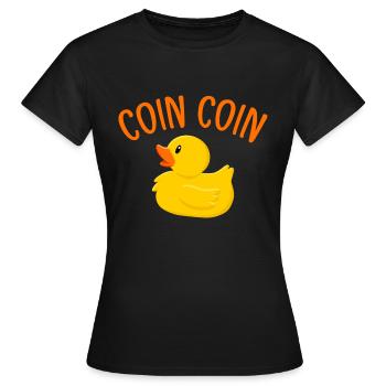 Canard Humour Vilain Petit Canard Coin Coin - T-shirt Femme - noir - Devant - AI Model Female 172 dark (172cm)