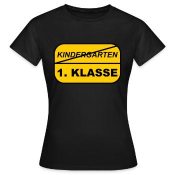 Kindergarten - 1.Klasse Einschulung 1. Schultag - Frauen T-Shirt - Schwarz - Vorne - AI Model Female 172 dark (172cm)