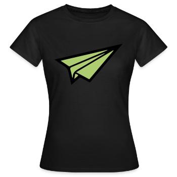Avion en papier 02 - T-shirt Femme - noir - Devant - AI Model Female 172 dark (172cm)