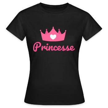 Princesse - T-shirt Femme - noir - Devant - AI Model Female 172 dark (172cm)
