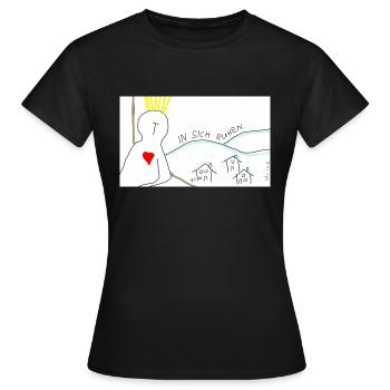 In sich ruhen. - Frauen T-Shirt - Schwarz - Vorne - AI Model Female 172 dark (172cm)